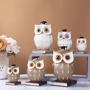 

Modern Simple Creative Resin Owl Sculpture Ornaments Home Living Room Bedroom Furnishings Crafts Gifts Chirdren Room Accessories