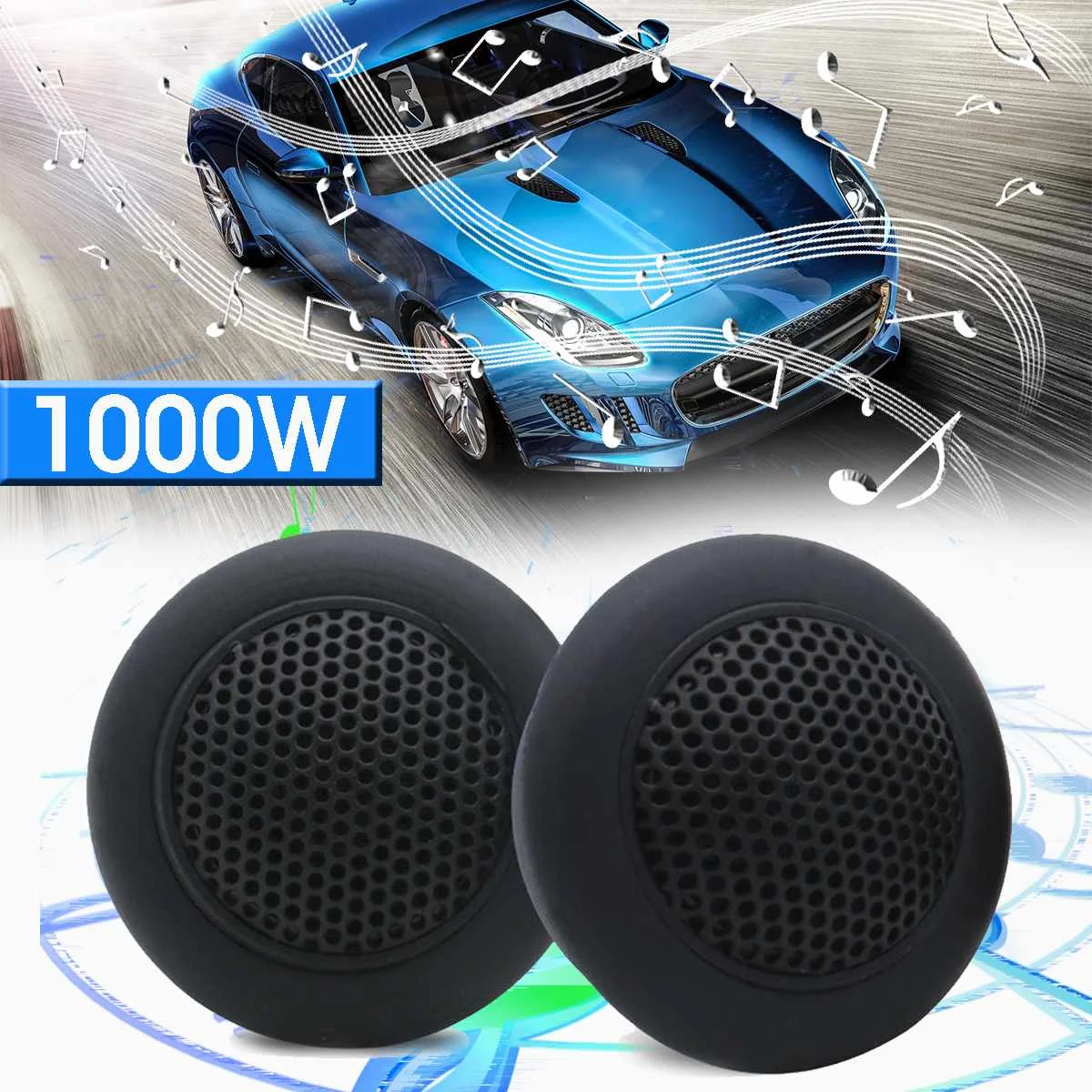 2pcs Micro Dome Tweeters 89db 12V-24V 1000W Car Audio Music Speakers Automobile Horn Loudspeaker Stereo Treble Tweeters Speaker