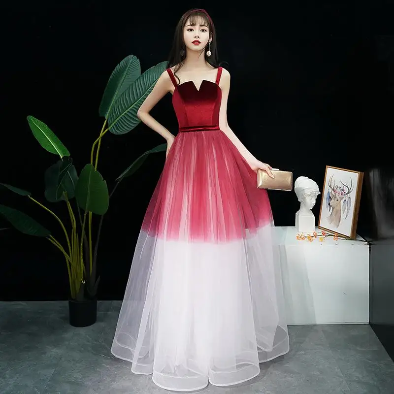 Дамское платье для выпускного вечера элегантное черное бархатное Vestidos сексуальное вечернее платье с открытыми плечами Qipao изысканное блестящее Сетчатое платье De Soiree - Цвет: Burgundy