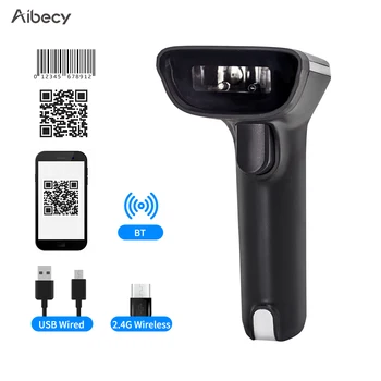 

Aibecy Handheld 2.4G Wireless BT USB Wired Bar Code Reader 1D/2D/QR Barcode Scanner Support Two-Way Manual/Auto Scanning