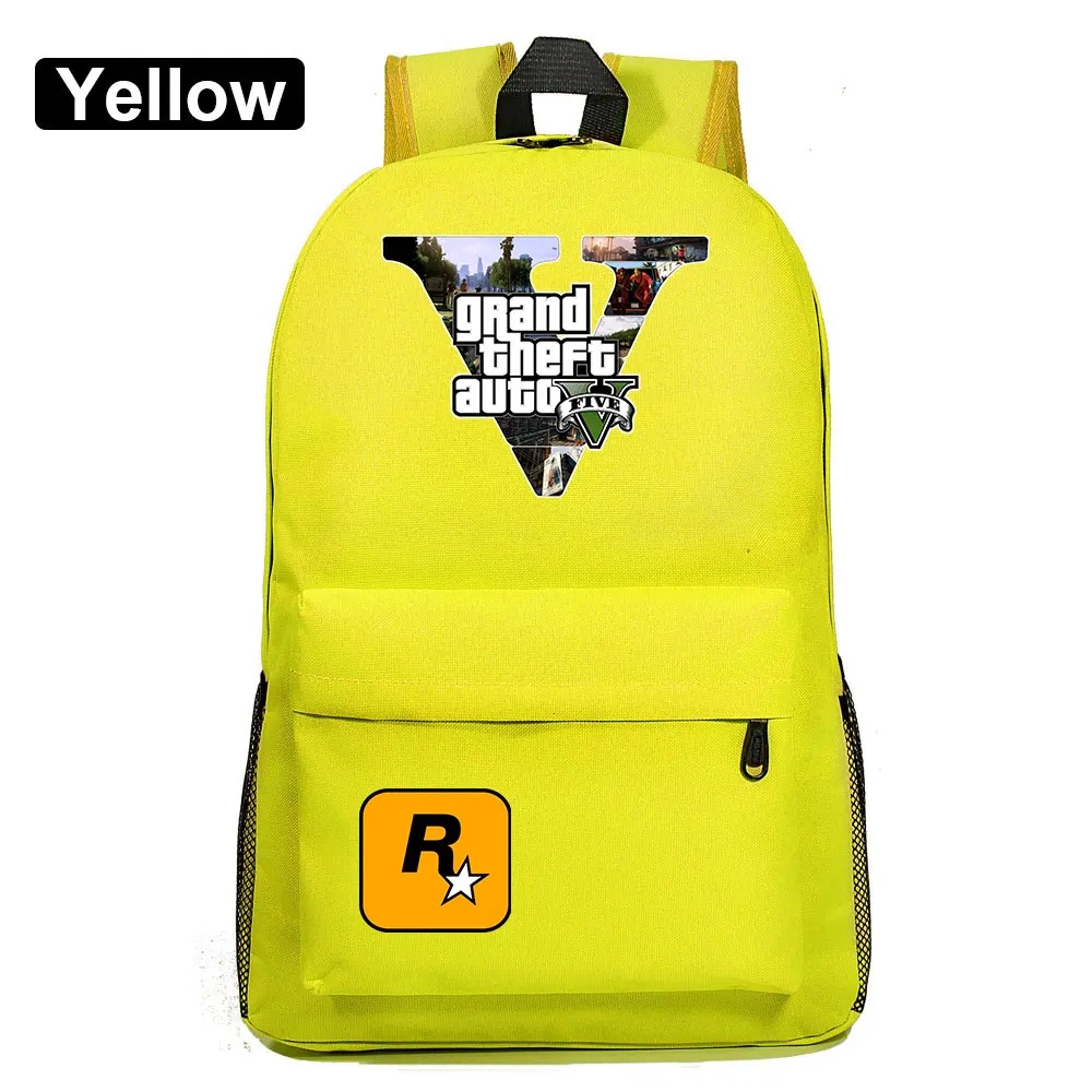 Модные популярные игры GTA5 Grand Theft Auto V для маленьких мальчиков и девочек книжный школьный рюкзак Для женщин пакет школьная сумка для подростков Для мужчин студенческий рюкзак - Цвет: 34