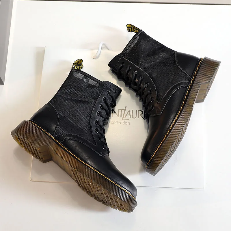 2020 new Martin boots women boots summer breathable British fashion women shoes hollow mesh women's sandals high-top short boots