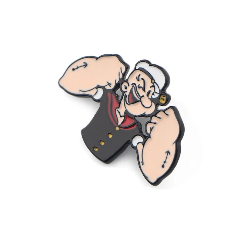 K369 забавные аниме Popeye булавки металлические эмалированные булавки и броши рюкзак/сумки значок джинсовая брошь воротник ювелирные изделия подарки 1 шт