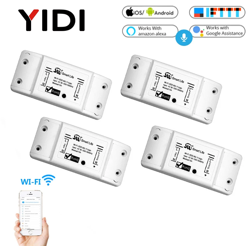 

Wifi Smart Light App Control Switch Universal Breaker Wireless Remote Control Smart home tuya App voice control timer switch