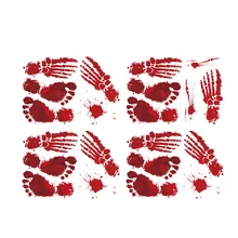 Крест-бордюр Горячая красная кровяная рука и ноги Печать Клейкая Бумага Креативный Patty дом с привидениями водонепроницаемые украшения стены S