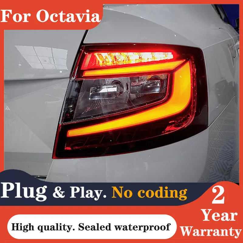 

Cars Tail Lamp for Skoda Octavia Tail Light 2016-2019 New Octavia LED Tail Lights Rear Stop LED DRL Reverse auto Accessories