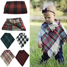 Детская накидка, шаль, осенне-зимняя одежда для девочек Классическая накидка с кисточками, шаль для малышей, детский шарф, накидка, рождественское пальто, шаль