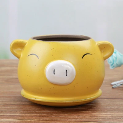 Yellow pig Strongwell керамические цветочные горшки для сочных растений небольшой горшок для карликового дерева домашний сад офисный декор мини суккулент растение украшение Горшков - Цвет: Yellow pig