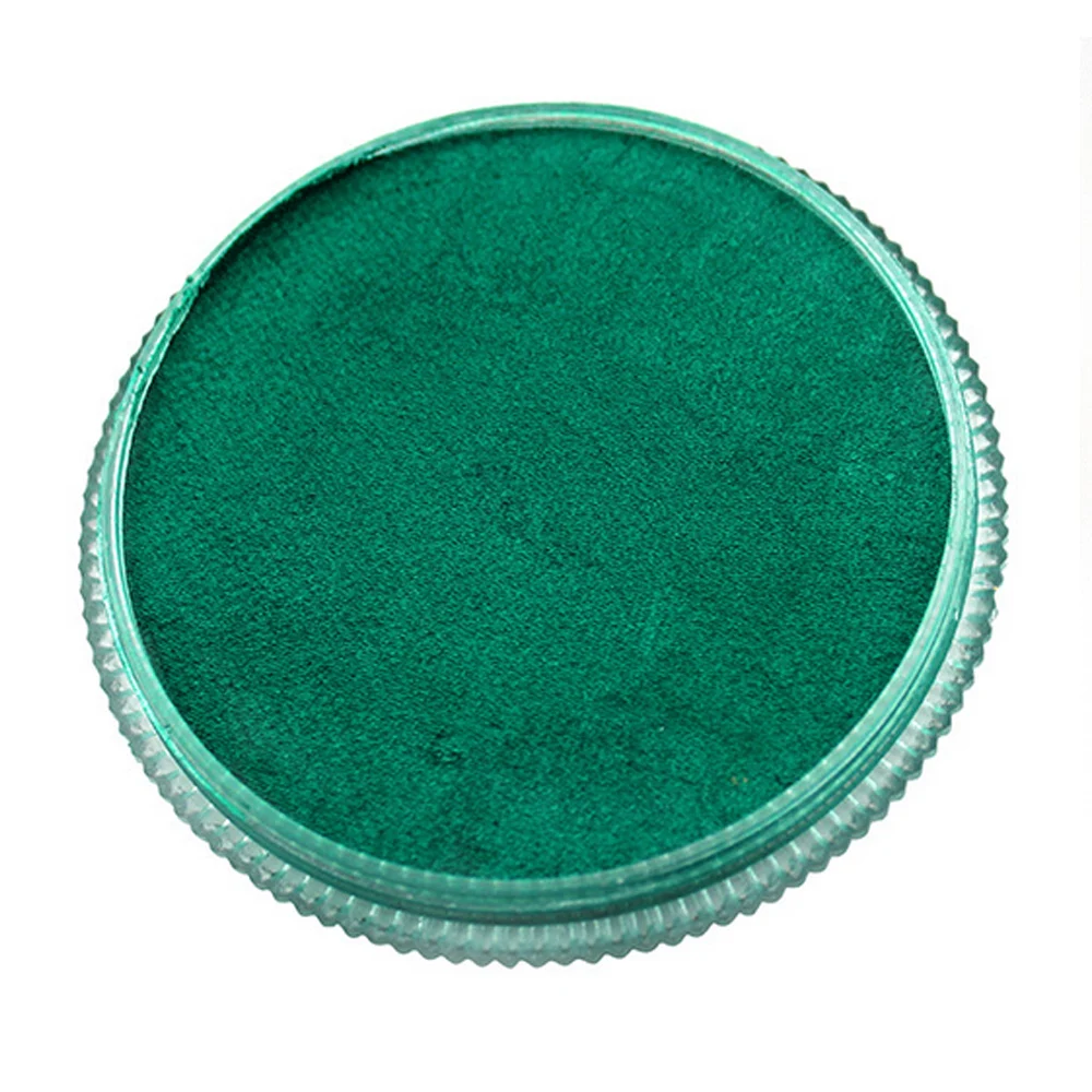 Pearlescent Green 30 г нетоксичный моющийся перламутровый цвет матовый пигмент для лица и тела с кистью для рисования, игрушка для детей, взрослых, фестивали, макияж, вечерние - Цвет: Pearlescent Green