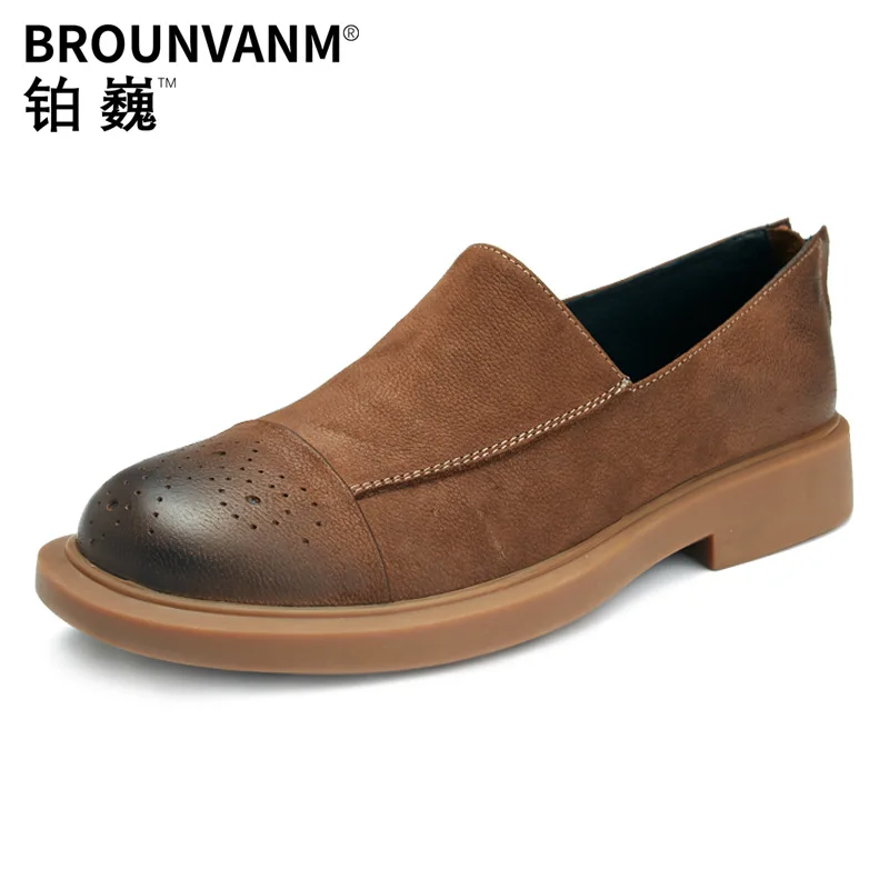 

Breathable casual lazy shoes mens summer mens luxury shoes men designer shoes British retro men shoes cowhide spring autumn