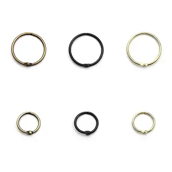 

10PCS Metal Hinged Rings Loose Leaf Book Binder DIY Scrapbook Photo Album Hoops