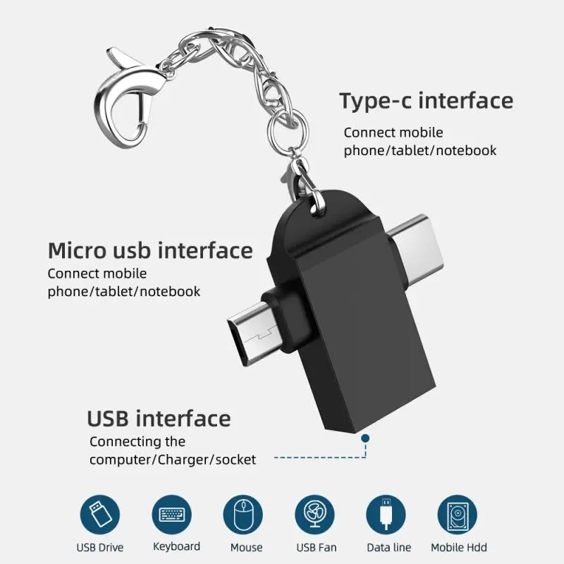 The best Cell Phone Accessories : For Android Type-C 2-in-1 OTG Adapter