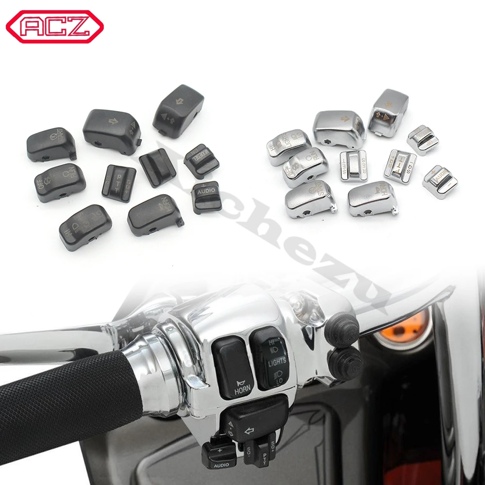

ACZ 10pcs Replacement Housing Switch Cap Button Cover Kit for Harley Cross Bones Softail Dyna Road King Electra Glide