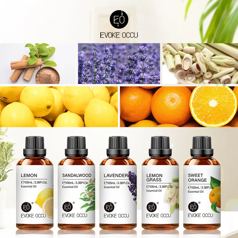 100% Pure Nature Essential Oils for Aromatherapy Diffusers Lavender Tea Tree Mint Lemon Water Soluble Relieve Stress Essence nordic style bathroom cosmeticskincare products acrylic aromatherapy water essential oil cup shelf desktop finishing storage box