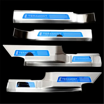 

Car styling doorsill welcome to the footplate rear panel special Protective decoration For Volkswagen Teramont/Atlas 2017-2018