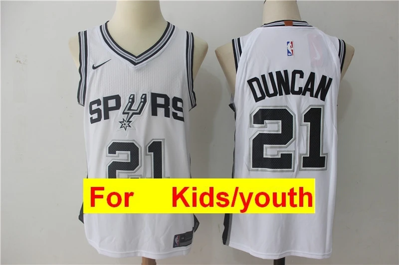 Серый San Antonio DeRozan lamarcos Aldridge Pau Gasol Rudy Gay Tony Parker kidsu Ginobili Tim Duncan Молодежные баскетбольные майки для детей - Цвет: Серый