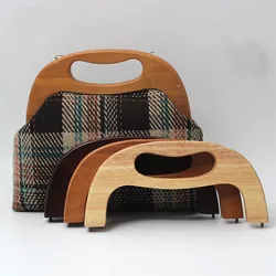 25cm High Quality Hand Solid Wood Golden Bag Parts Clutch Frame Arc Diy Vintage Bag Parts & Accessories