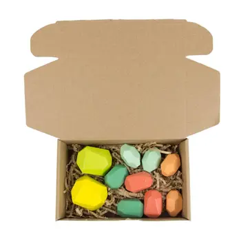 

10 Pcs Children Wooden Colored Stone Stacking Game Building Block Kids Creative Educational Toy