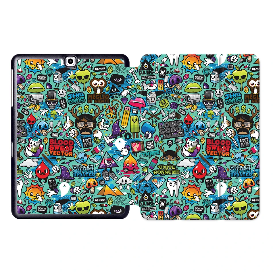 SS12 MTT чехол с граффити для samsung Galaxy Tab A 9,7 дюймов SM-T550 SM-T555 из искусственной кожи флип смарт-чехол для планшета funda SM-P550 SM-P555 - Цвет: SS12