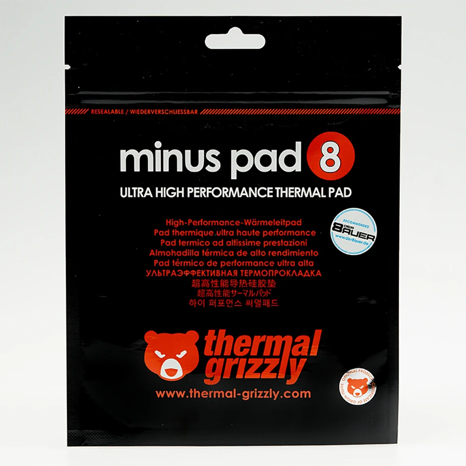 Grizzly Menos Almofada Térmica Almofada Térmica 8.0w mk Multi-tamanho da Placa de Cpu Gráficos Motherboard Dissipação de Calor do Dissipador de Calor de Silicone Pad 8 Ventiladores e resfriadores - Imagem 4