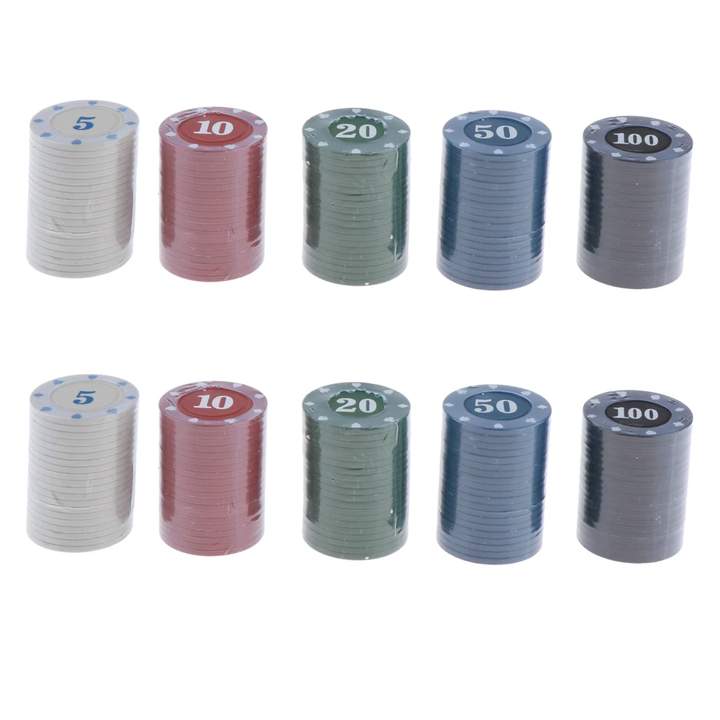 200 Pieces Poker Chips Set - Casino Gaming Gambling Chips - with Numbers 5/10/20/50/100