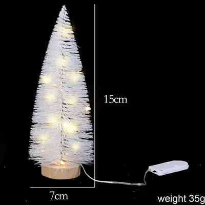 Мини изысканные Рождественские елки белые розовые маленькие елки с огнями рождественские подарки Рождественские елки с блестками рождественские реквизиты - Цвет: white 15cm