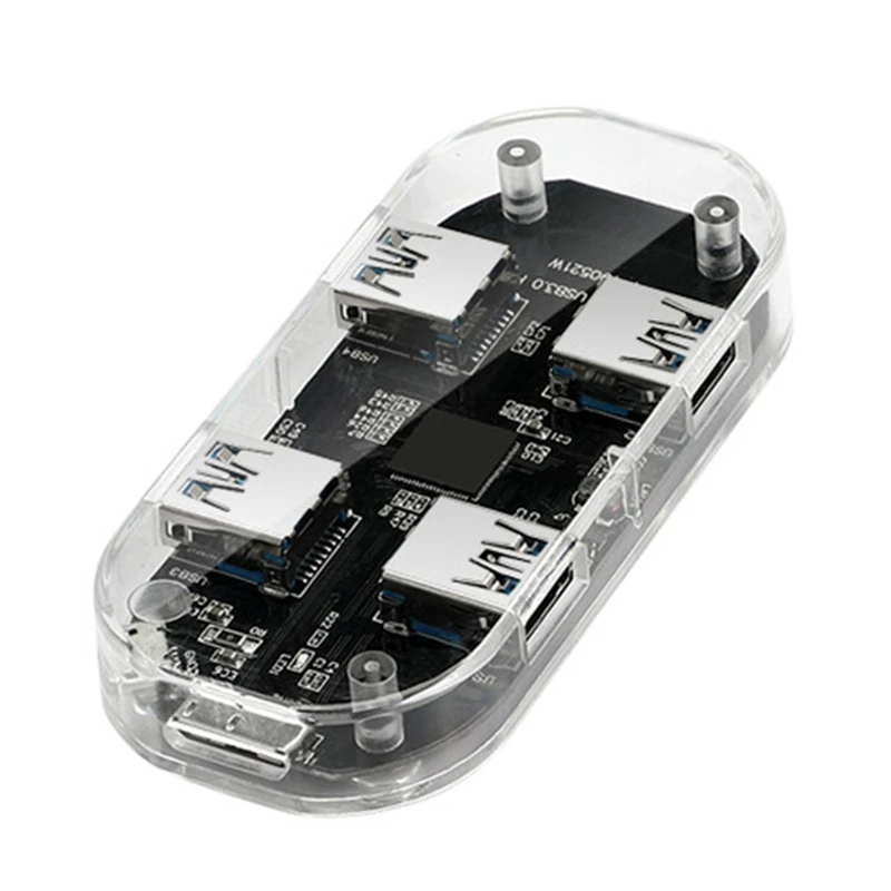 AAAJ-USB концентратор прозрачный USB3.0 адаптер 4 порта USB комбинированное устройство для чтения карт SD TF все в одном для ПК/ноутбука