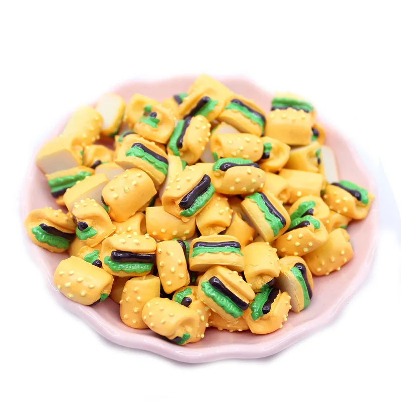 

8pcs Mini Burger Addition Slime Charms for Slime Supplies Filler DIY Polymer Accessories Toy Lizun Model Tool for Kids Toys E