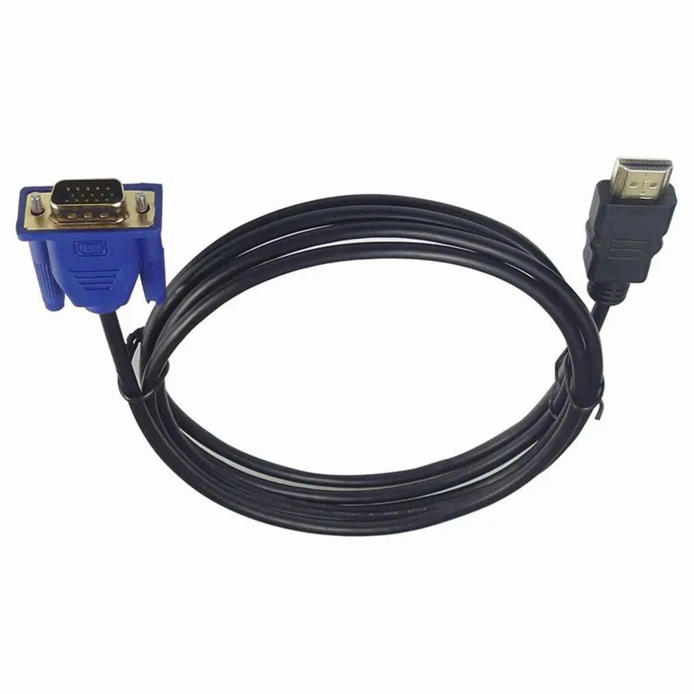 3/5m Позолоченные Разъемы адаптер штыревой HDMI на VGA HD-15 Мужской адаптер кабель Шнур для DVD HDTV надежные