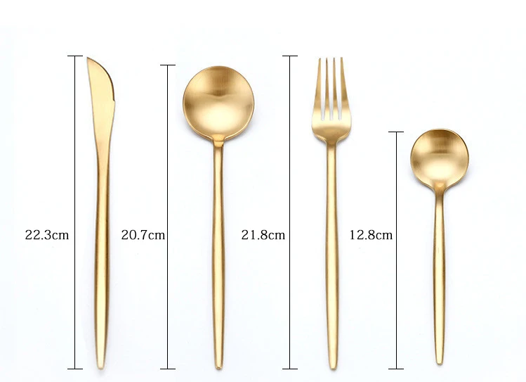 C- 4Pcs/set Hot Sale Dinner Cutlery Set Stainless Steel Dinnerware Knives Forks Spoons Wedding Silverware Home Party Kitchen