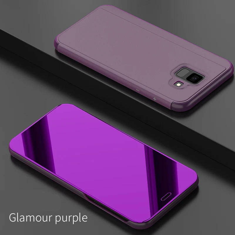 Чехол для зеркала Smart View покрытие чехол для samsung Galaxy A50 A40 A30 A20 A10 A10E A20E A2 Core A70 M10 M20 стенд и отделением для карт - Цвет: Purple