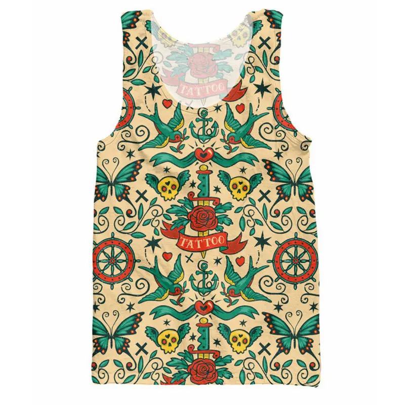 Мужские майки в стиле ретро с принтом и круглым вырезом майка 3D рисунком без