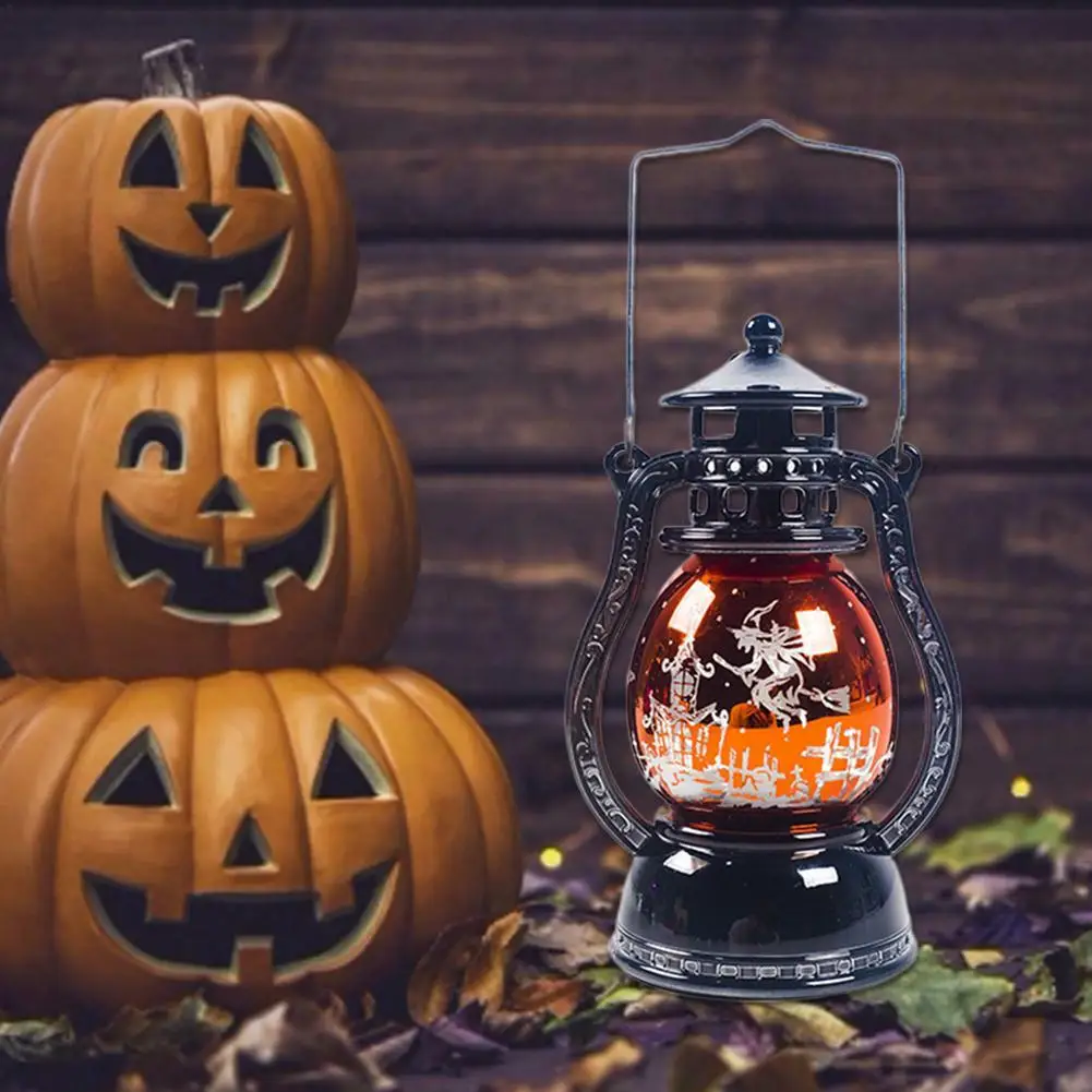 

Christmas Decoration Light Vintage Oil Lamp Ornament Small Oil Lamp Hanging Retro Lights Holiday Party Halloween 3 Colors