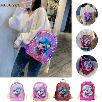 

Cartoon Sequins Girls Backpack Casual School Shoulder Bags with LED Lights
