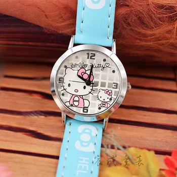 

часы женские Fashion Hot Sale Kt Cat Belt Children Watch Wholesale Cute Girl Cartoon Watch relogio