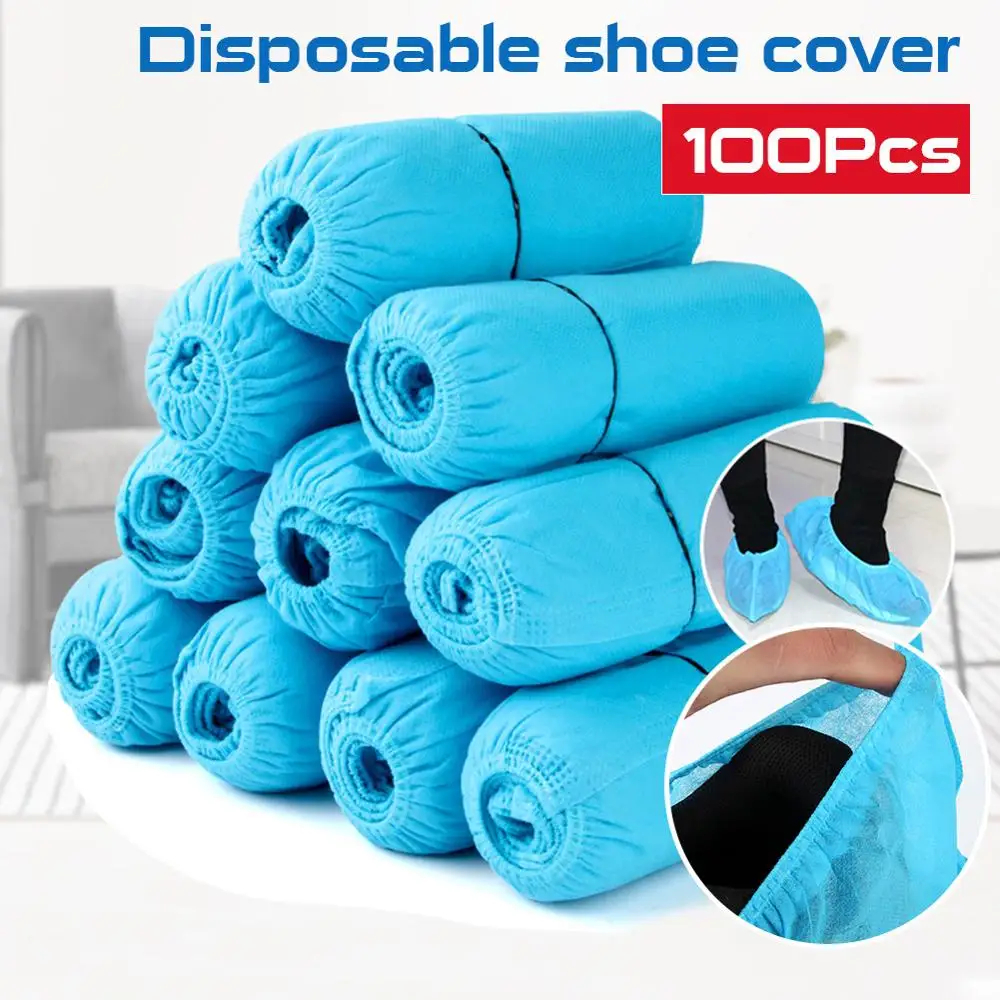 

100pcs Disposable Shoe Cover Dustproof Non-slip Dhoe Cover Children Students Adult Non-woven Shoe Cover Household Foot Cover