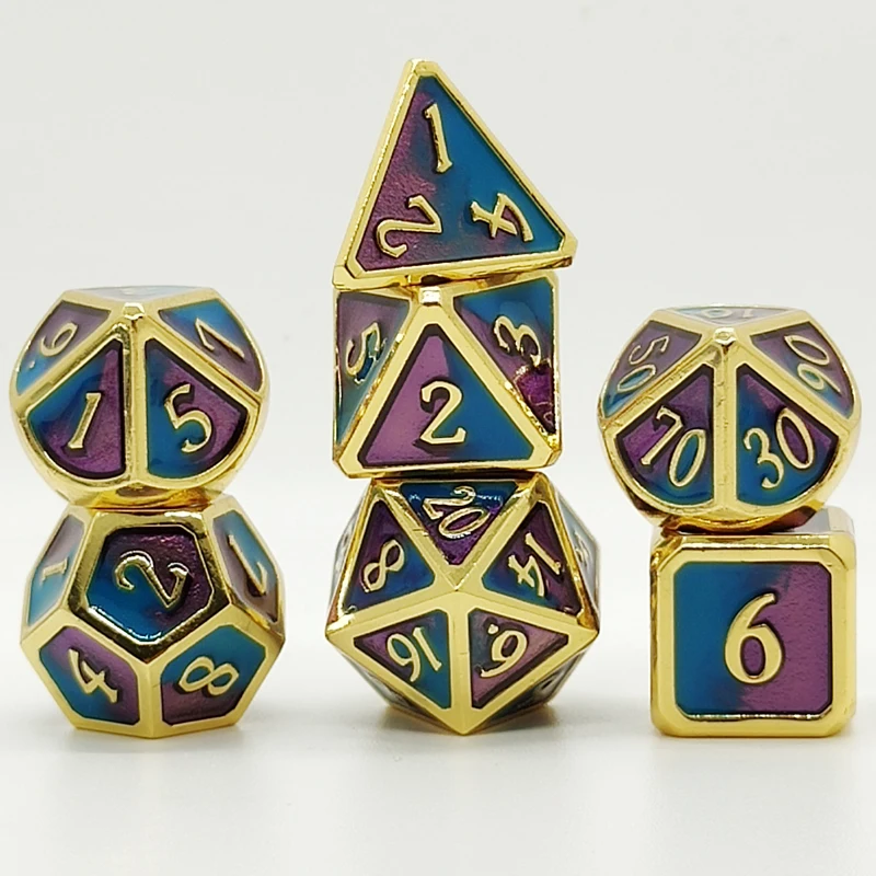 Набор Металлических Кубиков металлические многогранные кубики для DND Gaming Dice RPG