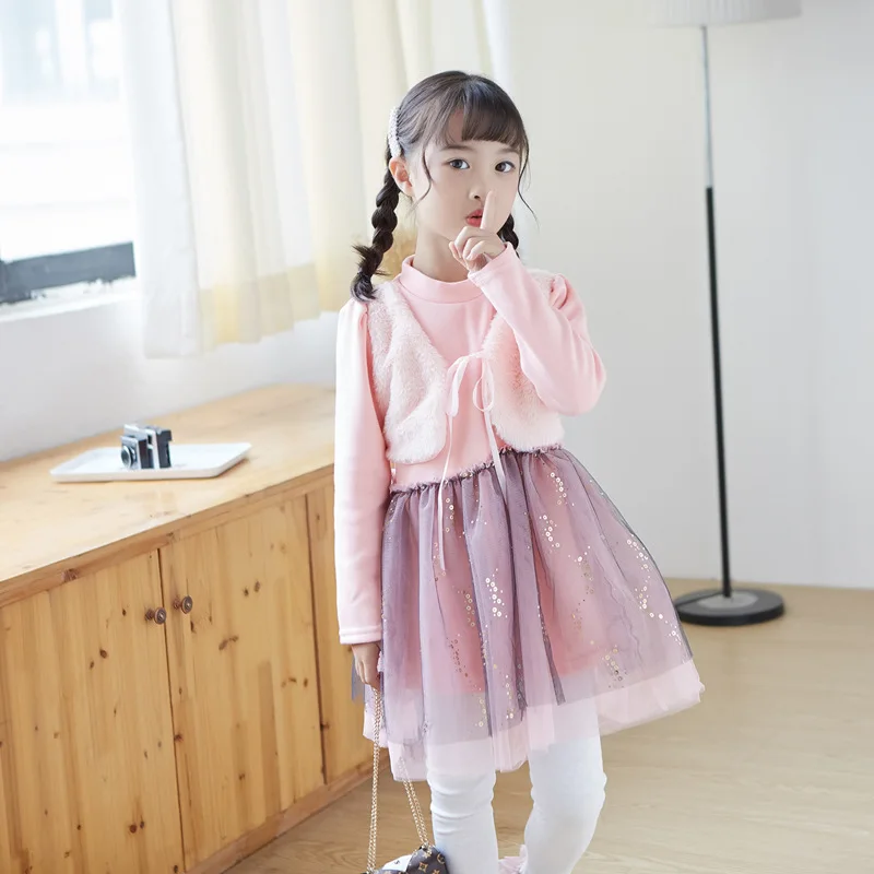 Милое праздничное платье принцессы для девочек; весеннее платье с длинными рукавами