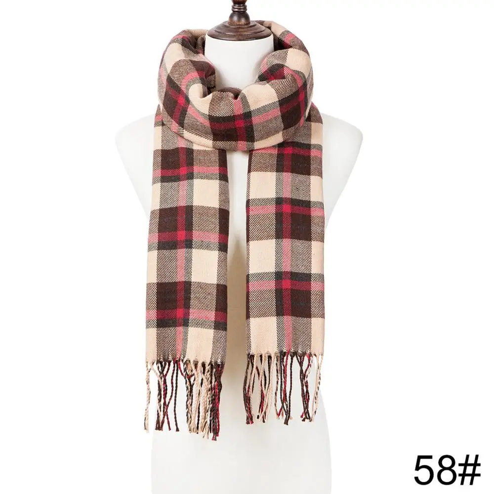 YEABIU Модный зимний женский шарф, клетчатый теплый шарф для женщин, шерстяные шарфы, шарфы на каждый день, кашемировая Женская шаль, одеяло - Цвет: A57