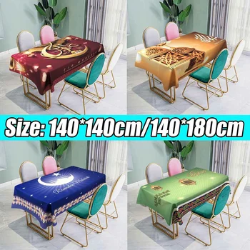 

Muslim Eid Mubarak Tablecloth Rectangle Waterproof Ramadan Family Dinner Party Prayer Decoration Cloth Ramadan Kareem Decoration