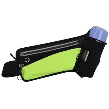 

Sports Reflective Belt Waist Bag Fitness Climbing Gym Adjustable Strap Buckle Hiking Headphone Hole Bottle Holder Running Pouch
