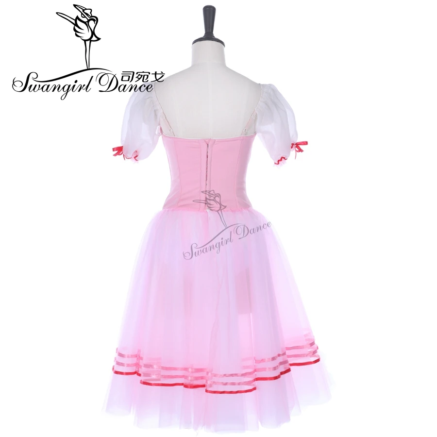 Голубое балетное платье Жизель с птицами розовое романтическое пачка для