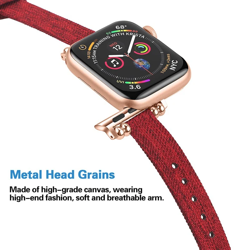 Нейлоновый холщовый ремешок для часов для Apple Watch Series 3 2 1 38 мм 42 мм женский новый ювелирный ремень браслет ремешок для iwatch 4 40 мм 44 мм