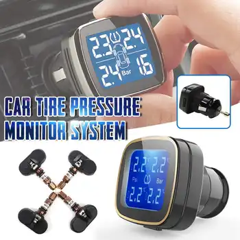 

Cigarette Holder Plug The Black TN300 Automobile Tire Pressure Digital Display Monitor Has Four External Sensors 20x17mm