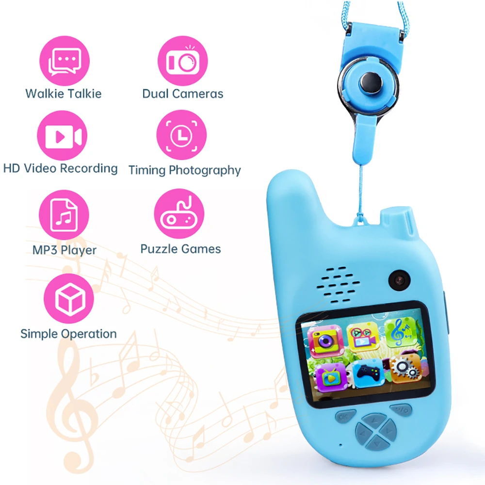 ГОРЯЧАЯ 1080P детская иди и болтай Walkie Talkie с видеомагнитофона Mp3 видеозаписывающее