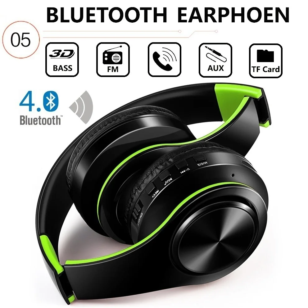 Bluetooth 4 0 Складные стерео беспроводные наушники басовая гарнитура микрофон поддержка TF карты FM радио MP3 плеер