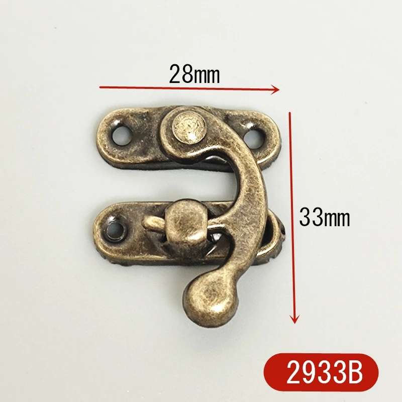 4 Units Small Buckles Antique Metal Padlock Hasp Hook Lock For Mini Decorative Jewelry Wooden Box With Screws Furniture Hardware