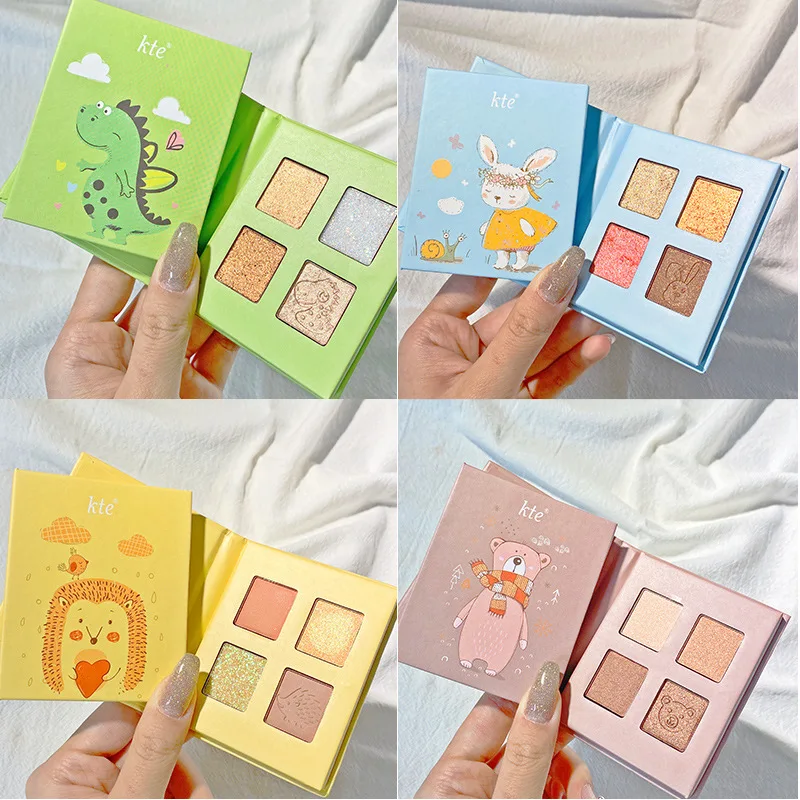 New 4 Colors Eyeshadow Palette Profession Portable Makeup Highlight Shimmer Eye Shadow Shine Brightening Long Lasting Cosmetics |