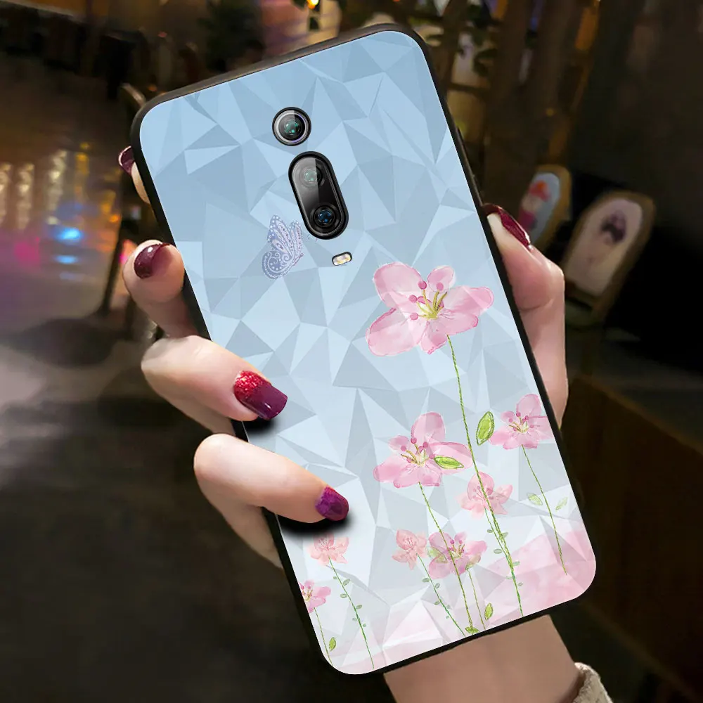 Чехол для Xiaomi mi 9 T, чехол для Xiaomi mi 9T Pro, чехол для Xiao mi Red mi K20 Pro, чехол с цветком розы, розового, красного, синего цветов, ромб - Цвет: 07