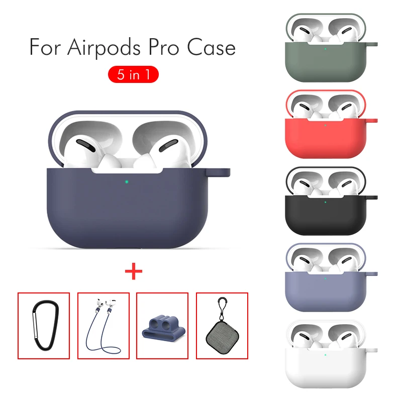 5 в 1 Аксессуары для наушников ремешок Apple AirPods Pro Чехол Для Air pods противоударный